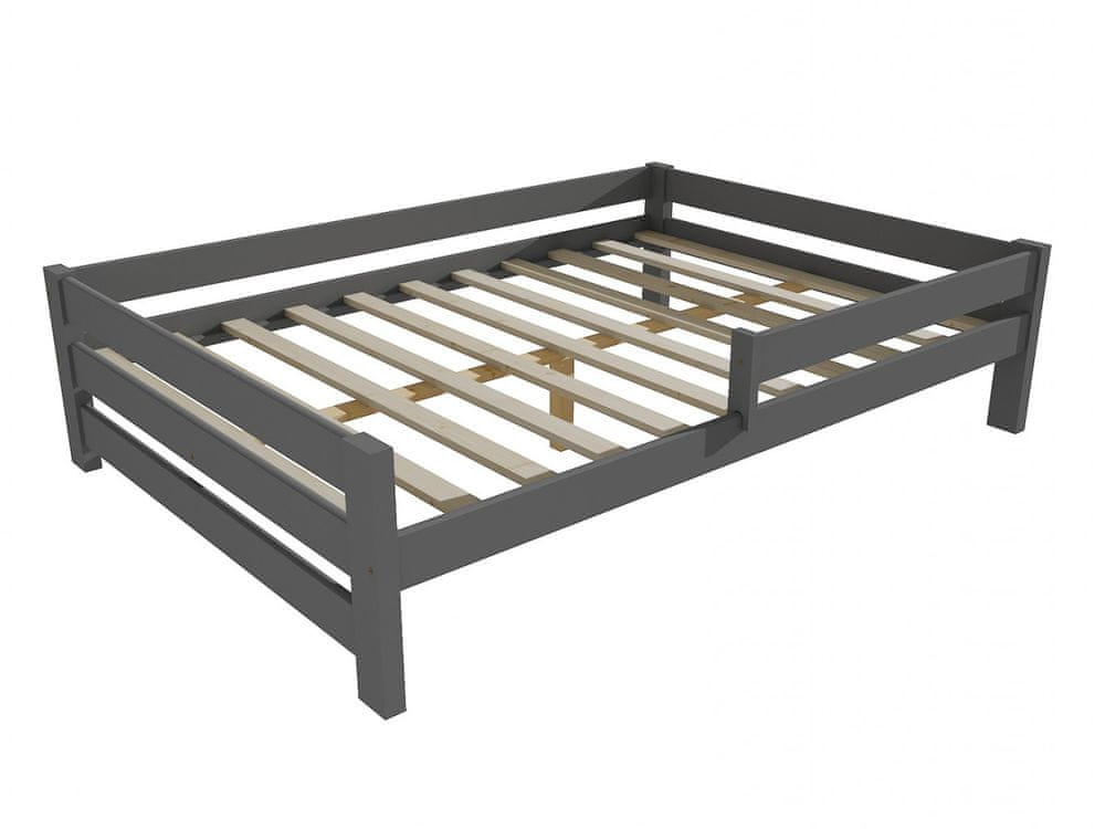 eoshop Detská posteľ so zábranou VMK013D KIDS (Rozmer: 120 x 200 cm, Farba dreva: farba sivá)